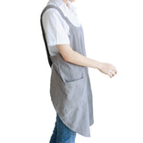 Cross Back Cotton Apron with Pockets