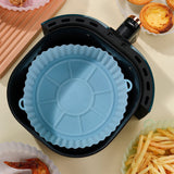 2Pcs Silicone Round Baking Tray Air Fryer Liner Pizza Oven Basket Mat