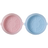 2Pcs Silicone Round Baking Tray Air Fryer Liner Pizza Oven Basket Mat