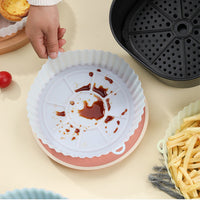 2Pcs Silicone Round Baking Tray Air Fryer Liner Pizza Oven Basket Mat