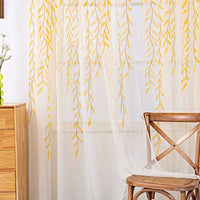 2Pcs Hanging Willow Print Curtains