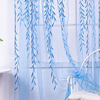 2Pcs Hanging Willow Print Curtains