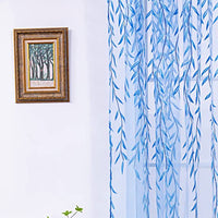 2Pcs Hanging Willow Print Curtains