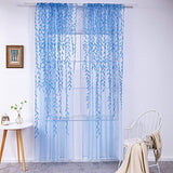 2Pcs Hanging Willow Print Curtains