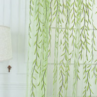 2Pcs Hanging Willow Print Curtains