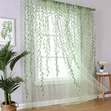 2Pcs Hanging Willow Print Curtains