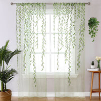 2Pcs Hanging Willow Print Curtains