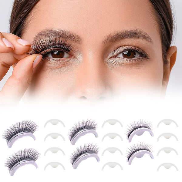 3 Pairs Fake Eyelashes Reusable Self-adhesive False Eyelashes