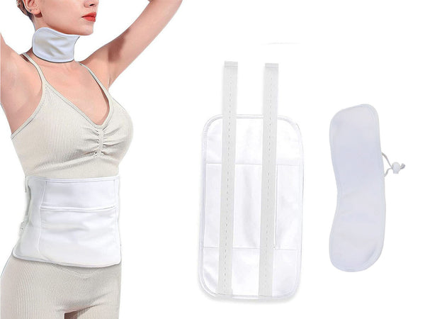 2-Piece Castor Oil Wrap Belt and Neck Pack Set for Inflammation Toxin Remover