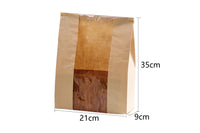 50Pcs Paper Bread Bags with Window Bread Bags and Wire Seal