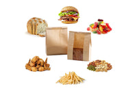 50Pcs Paper Bread Bags with Window Bread Bags and Wire Seal