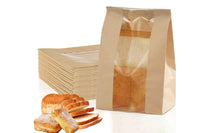 50Pcs Paper Bread Bags with Window Bread Bags and Wire Seal