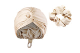 Adjustable Double Layer Satin Sleeping Cap Hair Bonnet with Hair Band