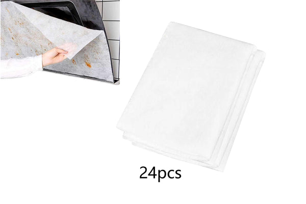 24Pcs Range Hood Filter Paper Non-woven Oil-absorbing Paper