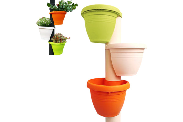 3Pcs Drain Pipe Hanging Flower Pots