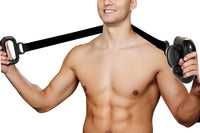 5-Grear Handheld Muscle Massager with Massage Belt and 4 Massage Heads Black