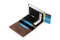 PU Leather Pop-up Card Holder Wallet RFID Blocking Purse