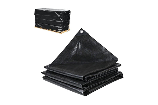 3x3m Black Tarp Cover Tarpaulin Heavy Duty Tarps Camping Tent Cover