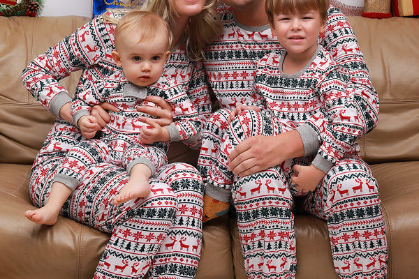 Matching Family Christmas Deer Stripe Pyjamas