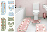 4Pcs Shaggy Mat Set Plush Bathroom Floor Mats Toilet Mat