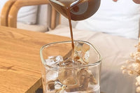 400ML Clear Glass Cup with Lid and Straw Square Glass Water Glass
