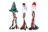 3Pack Christmas Braided Rope Pet Chew Toys