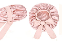 Polyester Satin Hair Bonnet with Tie Band for Sleeping