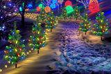 4Pcs Solar Christmas Garden Stake Light Decorative Xmas Tree with 80Pcs Strawberry Light