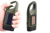 Hand Crank Solar Powered Rechargeable LED Flashlight