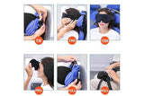 Airplane Travel Pillow with Head Strap and Eye Mask for Sleep