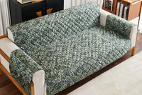 Leaves Printed T-Shaped Sofa Cover Furniture Protector