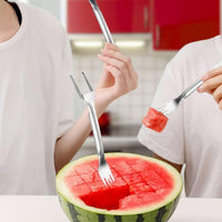 2 Pack Stainless Steel Watermelon Fork Slicer Cutter