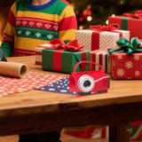 2-Pack Wrapping Paper Cutter and Tape Dispenser Dual-Use for Holiday Gift Wrap