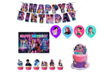 47pcs Happy Birthday Party Decorations Set Party Supplies Kit Banner Cake Toppers and Decorations
