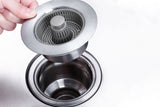 Kitchen Sink Drain Strainer and Stopper Combo Stainless Steel Sink Aid