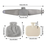 Wearable Hot Water Bottle with Furry Cover Waist Belt