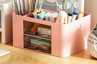 Pen Organizer with 2 Drawer Multi-Functional Pencil Holder for Desk