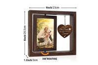 Pet Memorial Gifts for Dogs Cats Rotating Wooden Picture Frame for 4x6-inch Photo