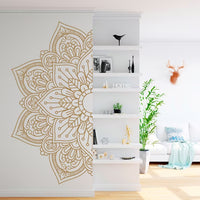 Half Mandala Flower Wall Sticker Art Decal for Living Room