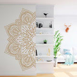 Half Mandala Flower Wall Sticker Art Decal for Living Room