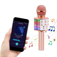 Portable Bluetooth Wireless Karaoke Microphone with LED Lights