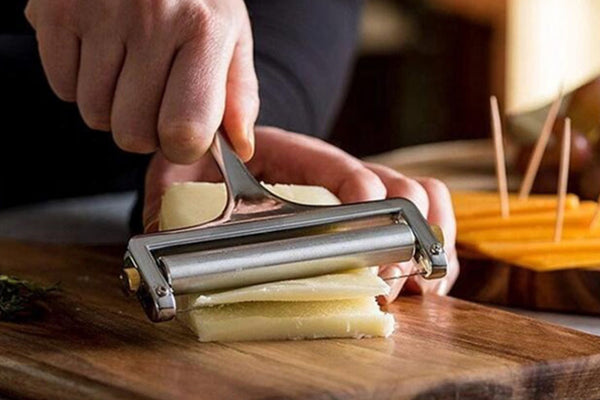 Adjustable Thickness Cheese Slicer with 2 Replacement Stainless Steel Cutting Wires
