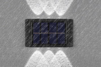 6 LED Solar Wall Light for Outdoor Fence Convex Lens Design