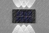 6 LED Solar Wall Light for Outdoor Fence Convex Lens Design