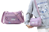 Women's Graffiti Print Zip Pocket Crossbody Bag Shoulder Bag Travel Messenger Bag