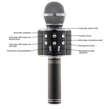 Portable Bluetooth Wireless Karaoke Microphone with LED Lights