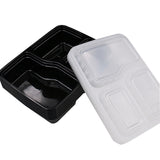 10PCS/20PCS 3 Compartment Food Storage with Lids Disposable Food Containers