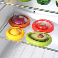 4Pcs Reusable Vegetable Fruit Storage Containers for Lemon, Onion, Avocado, Tomato