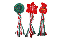 3Pack Christmas Braided Rope Pet Chew Toys