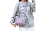 Women's Graffiti Print Zip Pocket Crossbody Bag Shoulder Bag Travel Messenger Bag